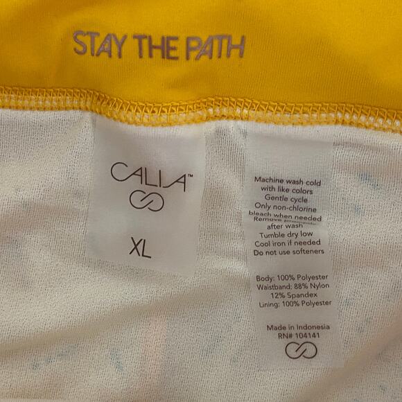CALIA Yellow Orange Printed Kick It Up Shorts Activewear Running Womens Size XL - Picture 5 of 8